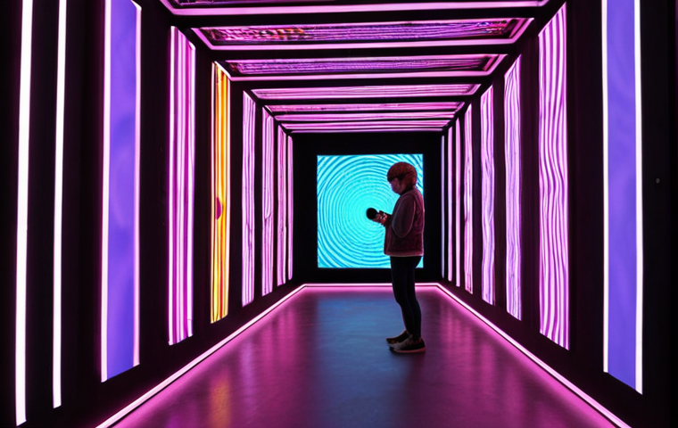 **

Prompt: "A vibrant digital art gallery exhibition in Berlin, showcasing interactive, time-based installations. Visitors are engaging with the art, creating movement and light effects. The artwork includes generative patterns and responds to touch. Style: Modern, dynamic, with a focus on technology and human interaction. Lighting: Neon, colorful, highlighting the digital elements.  Keywords: Digitalekunst, interaktive Kunst, Berlin, NFT Art, Zeitbasierte Kunst"

**