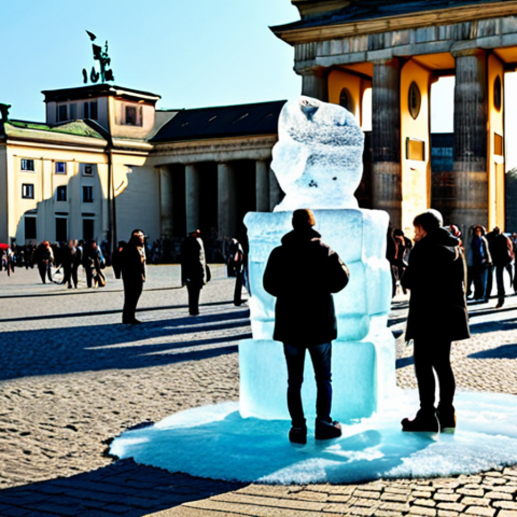 시간 기반 예술의 팬 커뮤니티 형성 - Urban Art Installation**
"A vibrant, temporary ice sculpture installation in front of the Brandenbu...
