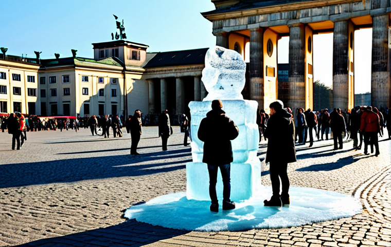 시간 기반 예술의 팬 커뮤니티 형성 - Urban Art Installation**
"A vibrant, temporary ice sculpture installation in front of the Brandenbu...