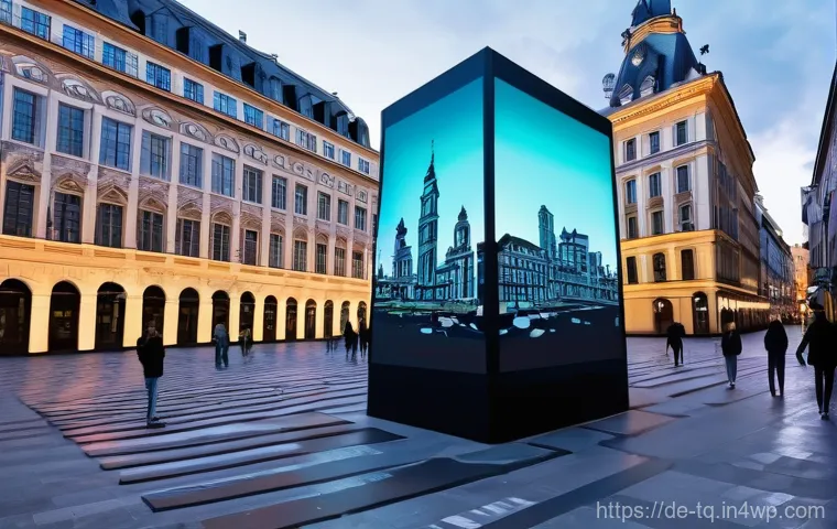 시간 기반 예술의 미래 기술 전망 - **AI-Generated Masterpiece in a Futuristic Gallery:** Within a sleek, minimalist art gallery of the ...