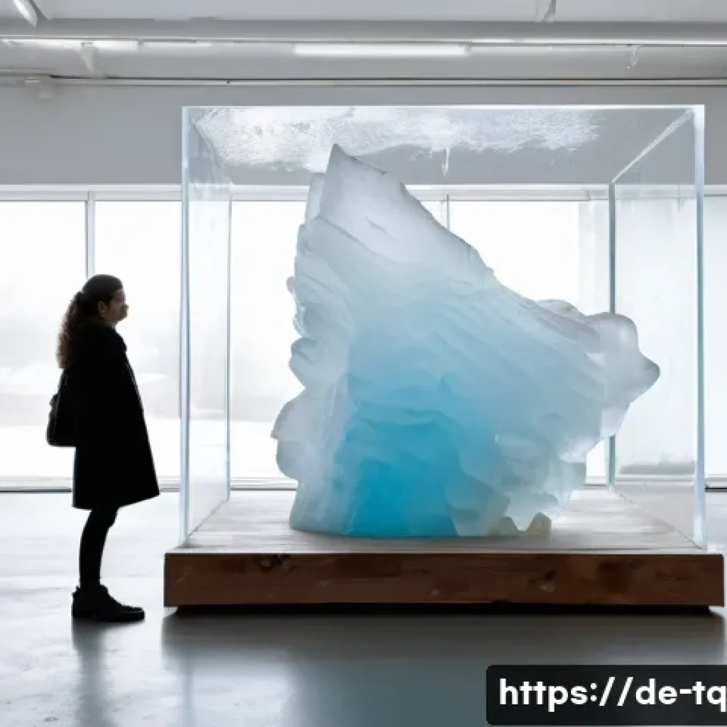 시간 기반 예술의 비판적 접근 - A contemporary art installation showcasing the passage of time as a central theme: a large transpare...