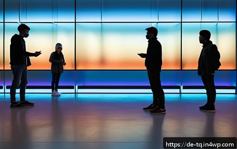 시간 기반 예술의 철학적 배경 - A dynamic, immersive digital art installation in a modern gallery space, featuring shifting light sc...
